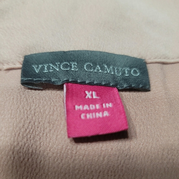 Vince Camuto Collared Nude Pink Long Sleeve Top Size XL - Picture 6 of 7